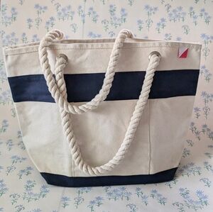 Shore Bags Canvas Tote Bag Rope Handles Vacation Resortwear Travel Beach